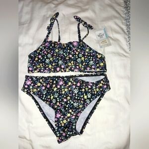 2 NWT- Primark Girl's B. Suits, Navy Floral Maze Cinch-Tie Bikini, & Love